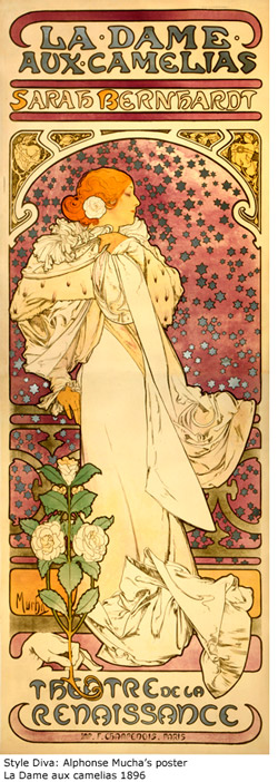 Style Diva: Alphonse Mucha's poster La Dame aux camelias 1896