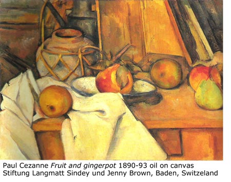 Paul Cezanne "Fruit and gingerpot" 1890-93